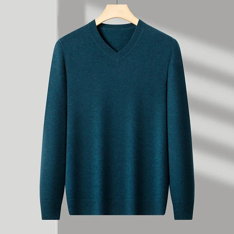 Men's Wool V-Neck Sweater | Savoni
