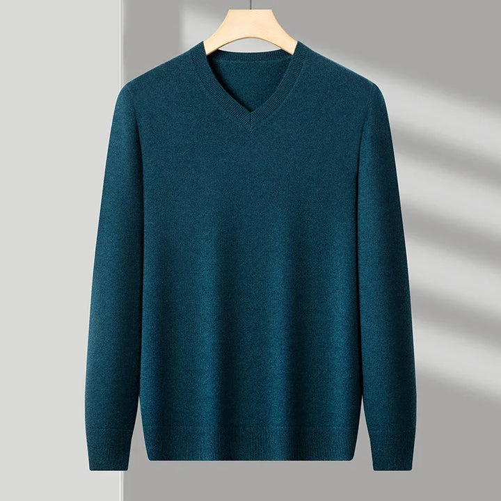 Men's Wool V-Neck Sweater | Savoni