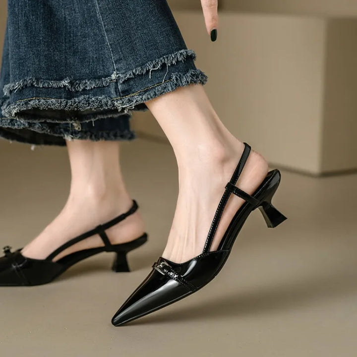 Pointed-Toe Slingback Heels – Women's Low Heel Dress Shoes | Amara