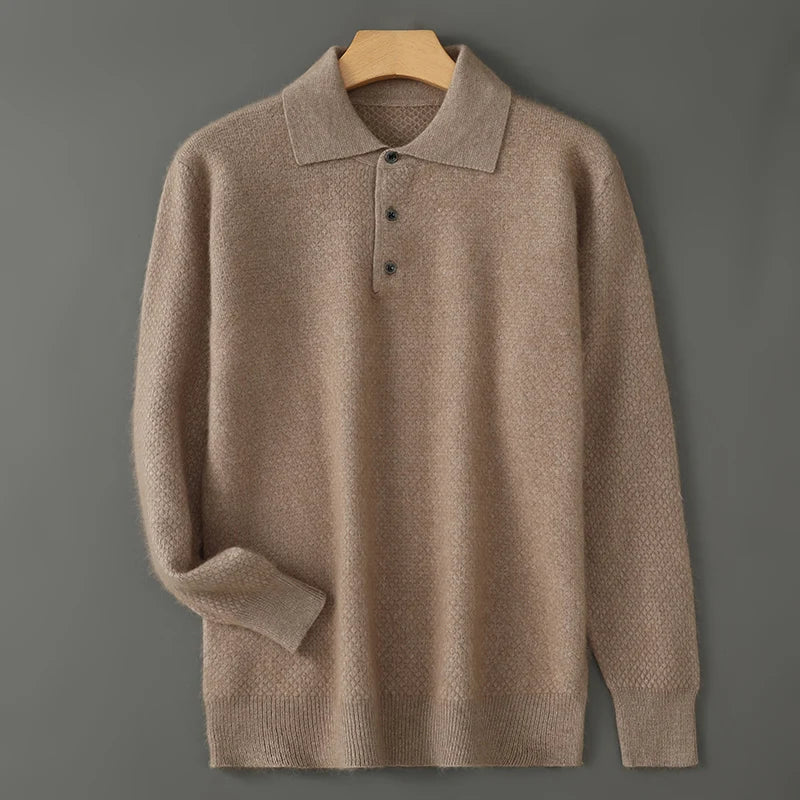 Men's Wool Cashmere Button-Up Sweater | Savoni