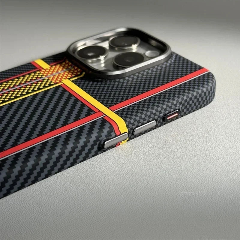 Carbon Fiber Phone Case – Dual-Stripe Matte Cover | Arden
