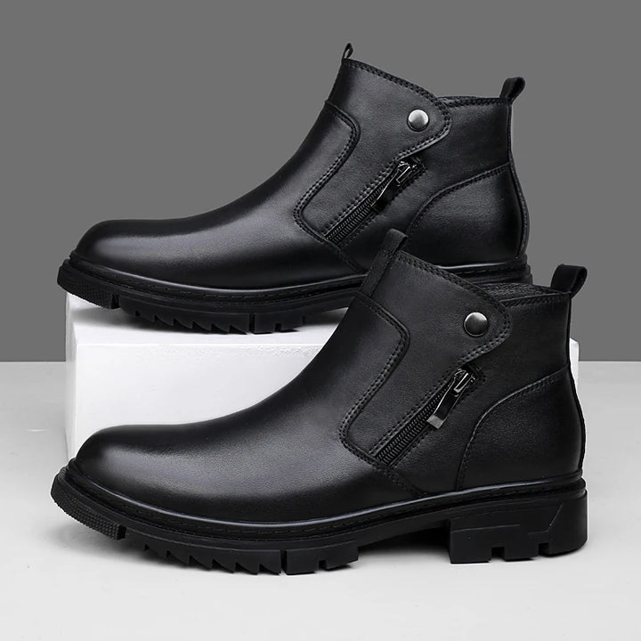 Men's Leather Boots with Side-Zip | Savonti