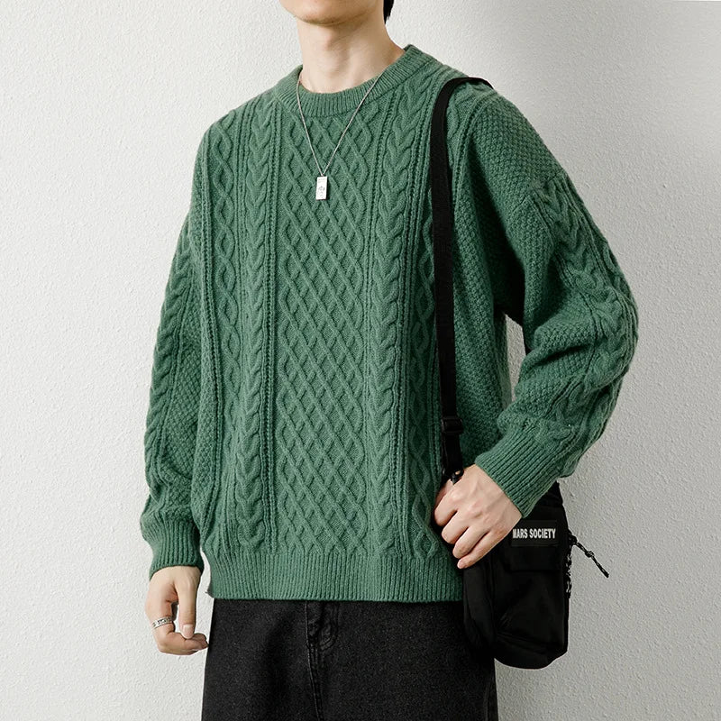 Men's Linen Cable Knit Sweater | Arden