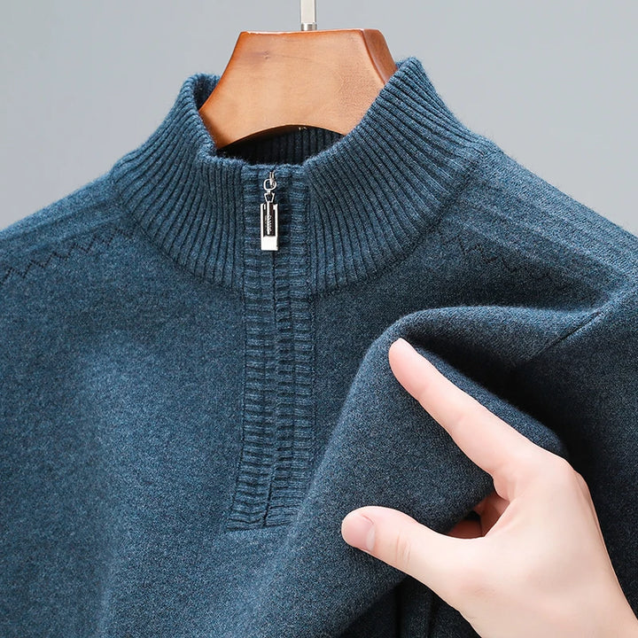 Quarter-Zip Sweater – Men's Wool Blend Knit | Savoni