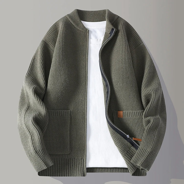 Men's Wool Zip-Up Sweater with Pockets | Arden