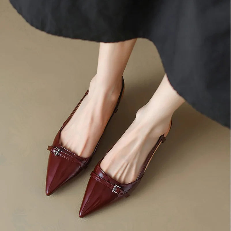 Pointed-Toe Slingback Heels – Women's Low Heel Dress Shoes | Amara