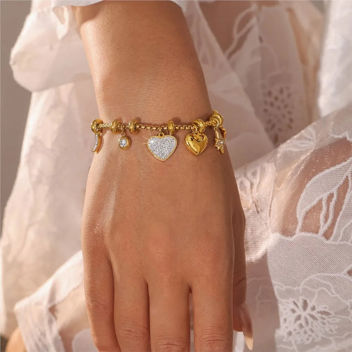 Heart Charm Bracelet – Adjustable Bracelet