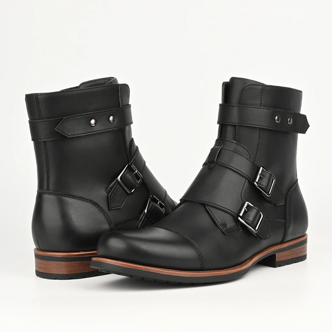 Savonti Leather Monk-Strap Boots