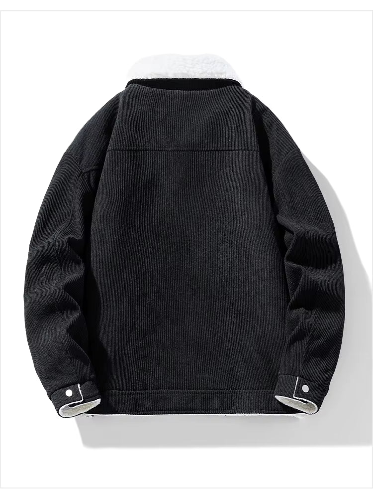 Arden Cotton Button-Up Sherpa Lined Jacket