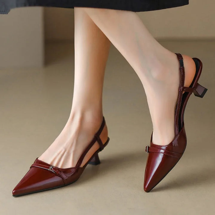 Pointed-Toe Slingback Heels – Women's Low Heel Dress Shoes | Amara