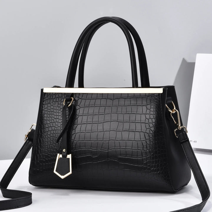 Women's Croc-Embossed Leather Structured Handbag | Savona