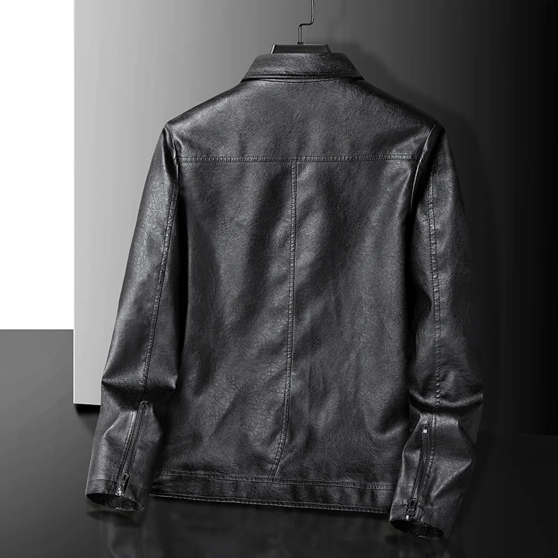 Vintage Leather Zip-Up Jacket – Men's Relaxed Fit | Verano