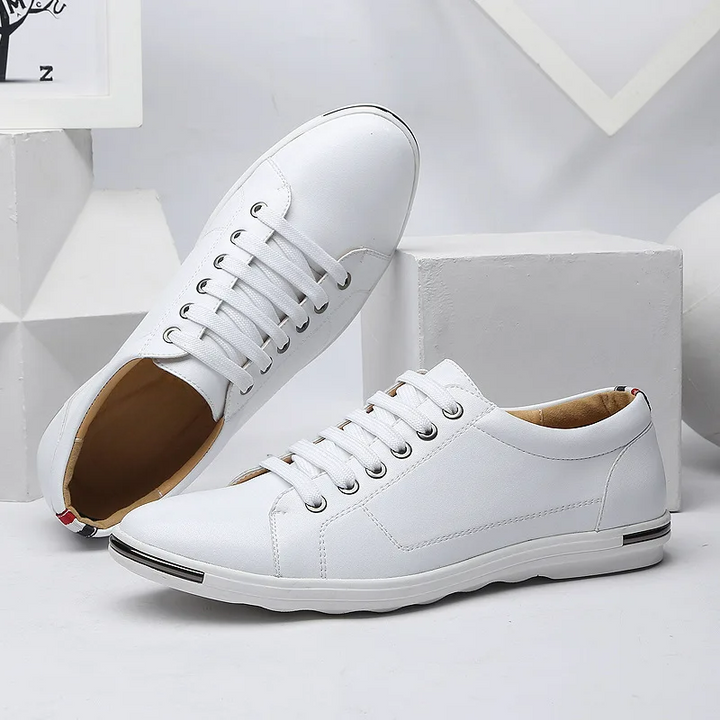Leather Low-Top Sneakers – Men's Casual Dress Shoes | Verano
