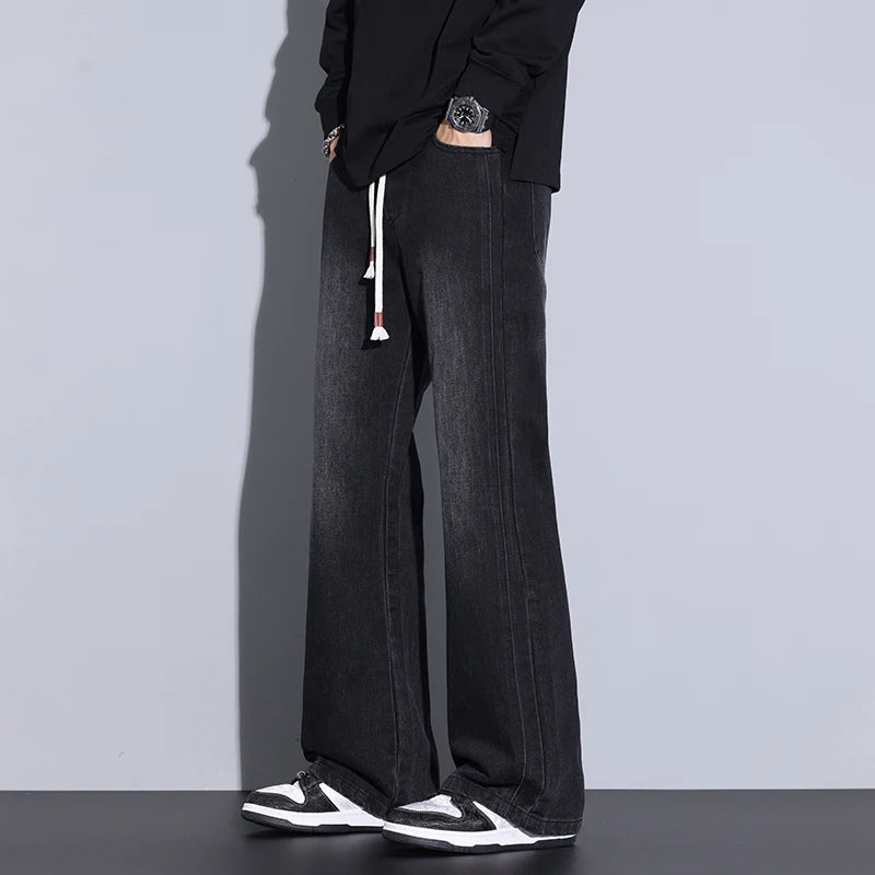 Men's Wide-Leg Denim Jeans with Drawstring | Arden