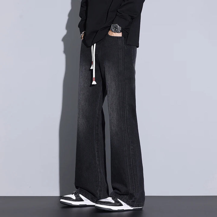 Men's Wide-Leg Denim Jeans with Drawstring | Arden