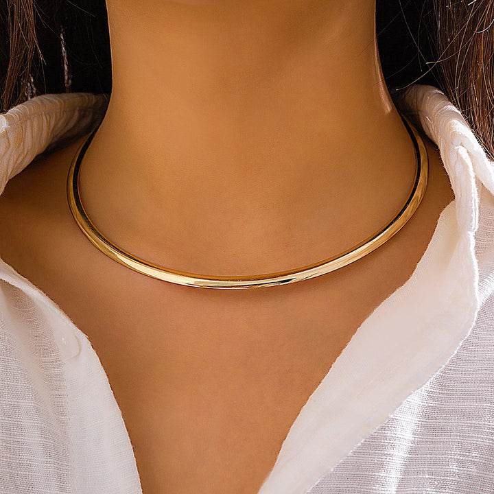 Savona Polished Collar Necklace in Non-Tarnish Metal
