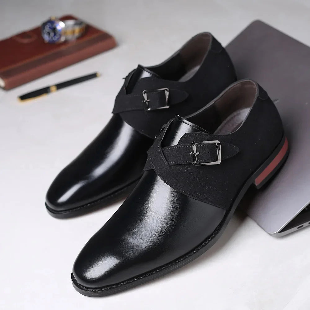 Leather & Suede Loafers – Men's Double Buckle Dress Shoes | Verano