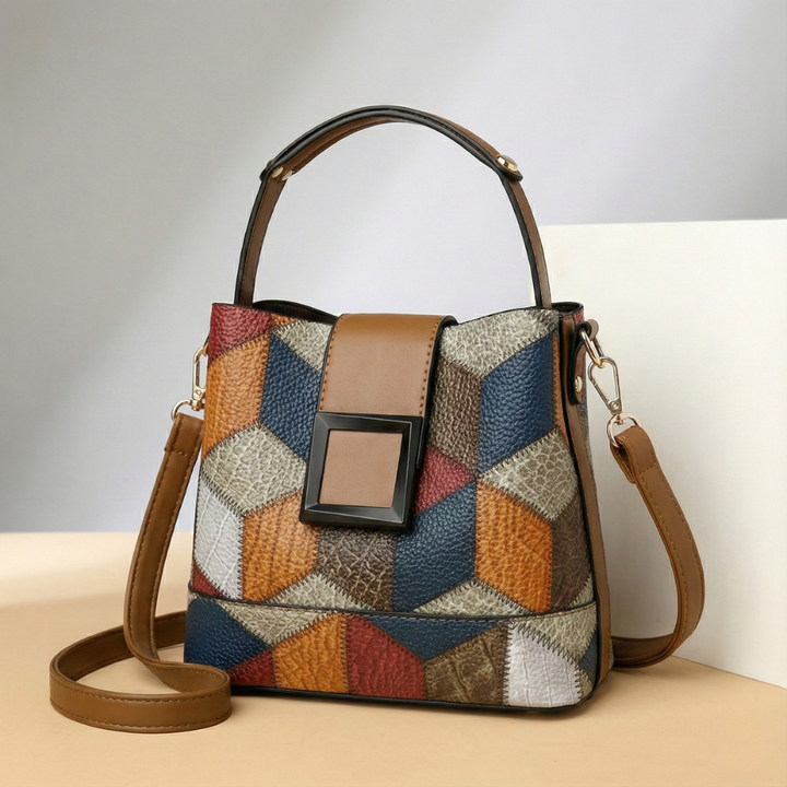 Women's Leather Handbag with Gold Hardware | Savona