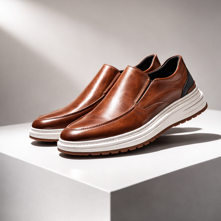 Savonti Men's Leather Slip-On Loafers