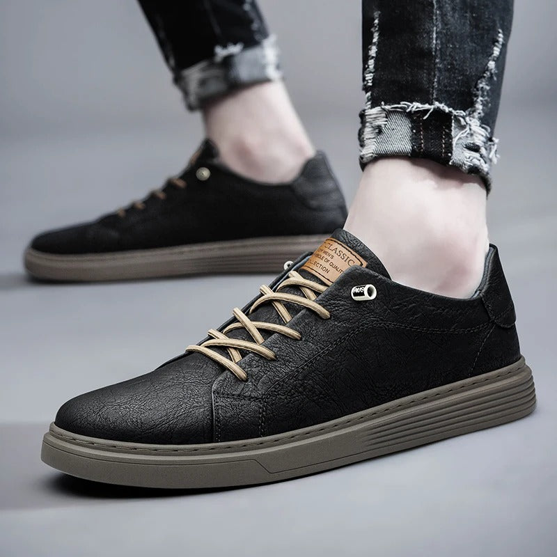 Leather Low-Top Sneakers – Men's Casual Shoes | Verano