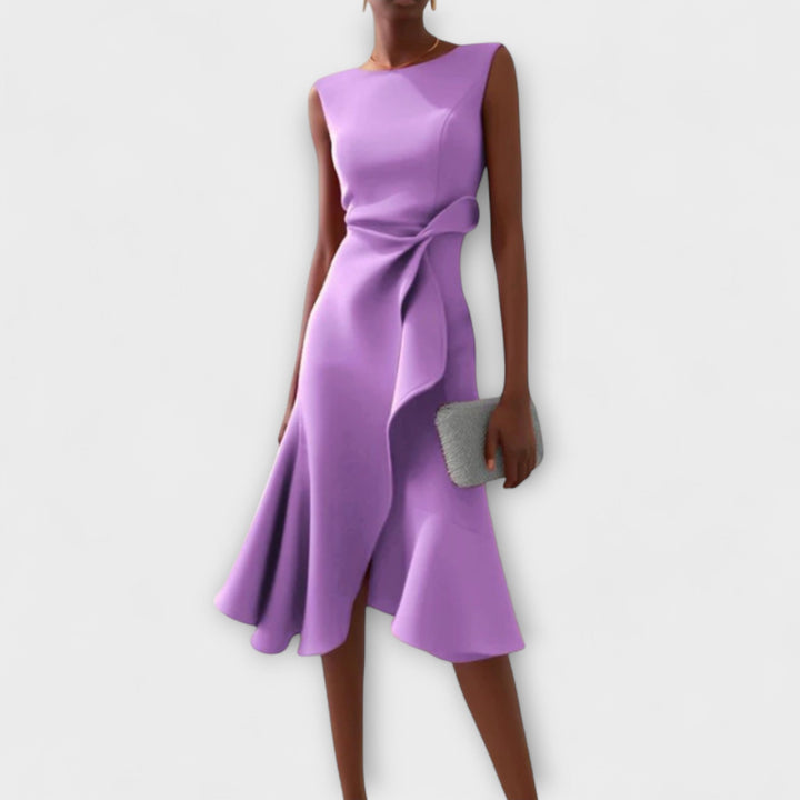 Satin One-Shoulder Midi Dress – Women's Cocktail Dress | Liora