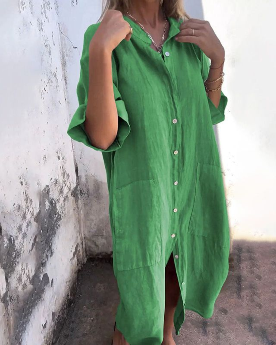 Boho Shirt Dress – Women's Casual Dress | Natalia