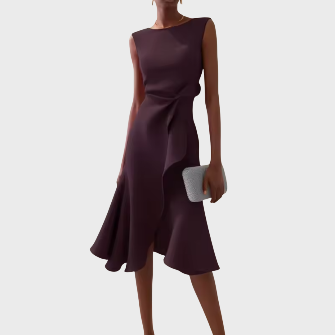 Satin One-Shoulder Midi Dress – Women's Cocktail Dress | Liora