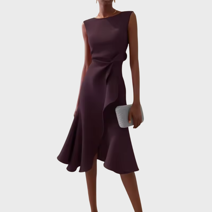 Satin One-Shoulder Midi Dress – Women's Cocktail Dress | Liora