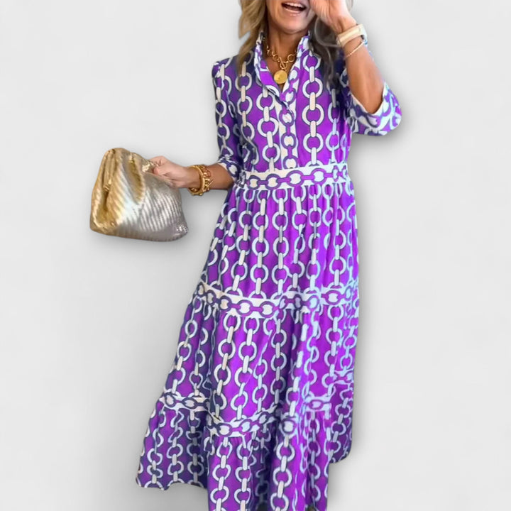 Printed Midi Dress – Women's Elegant Dress | Clarissa