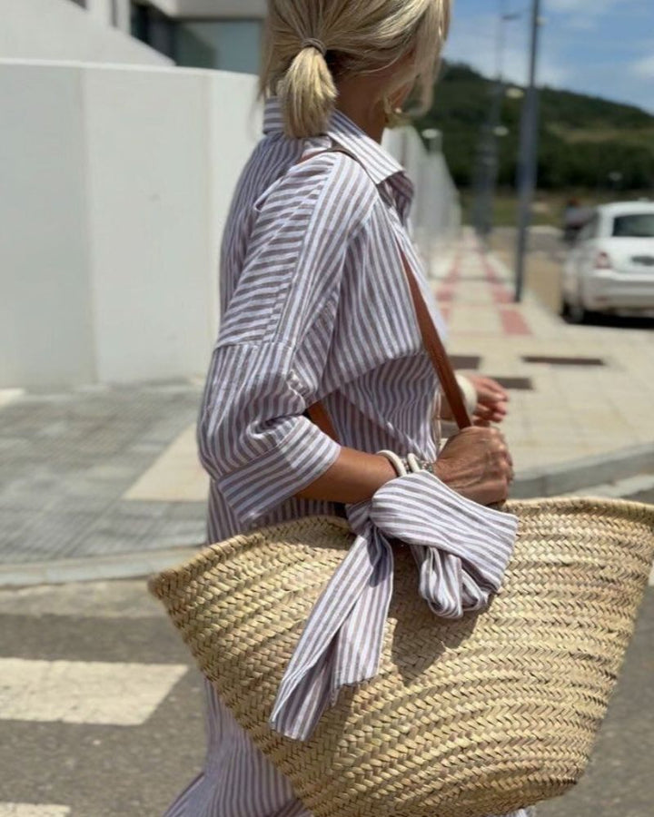Striped Maxi Shirt Dress – Women's Casual Dress | Camilla