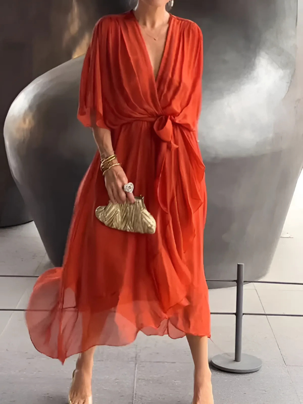 Wrap Midi Dress – Women's Casual Dress | Sylvia