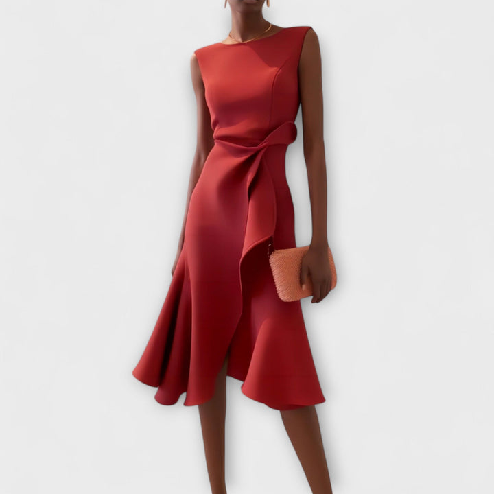 Satin One-Shoulder Midi Dress – Women's Cocktail Dress | Liora