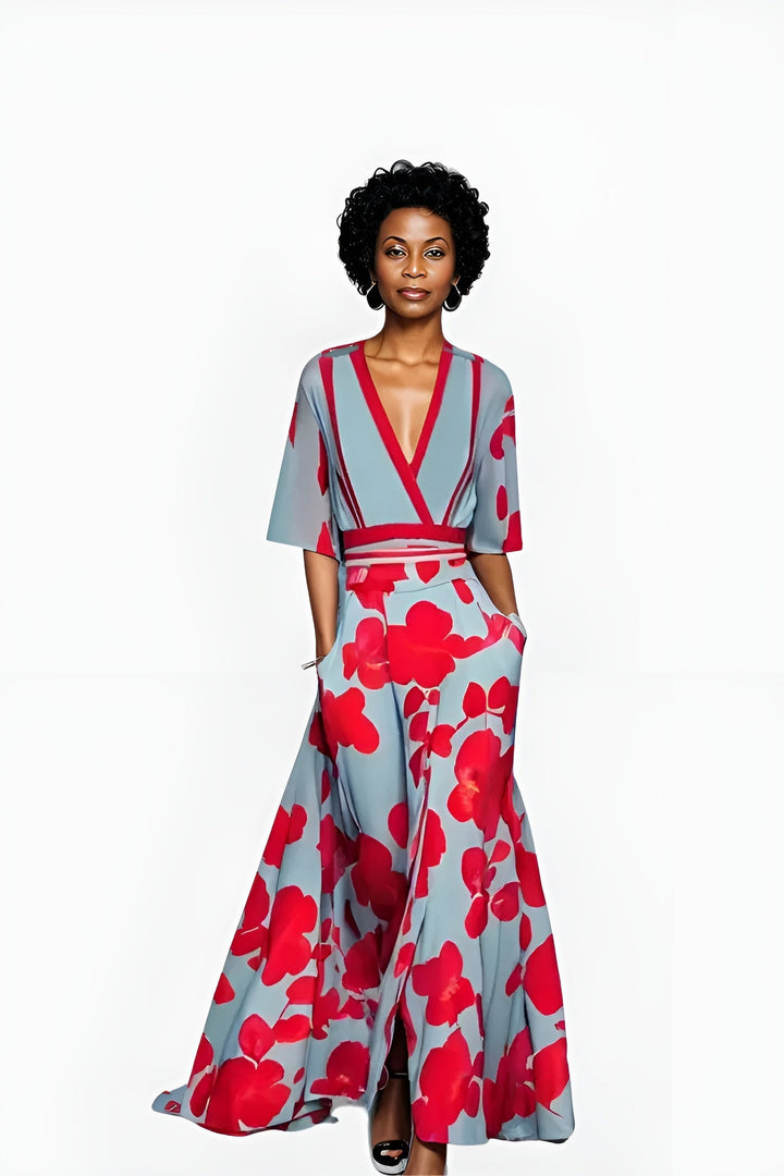 Floral Wrap Maxi Dress – Women's Casual Dress | Elvira