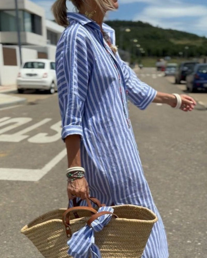 Striped Maxi Shirt Dress – Women's Casual Dress | Camilla
