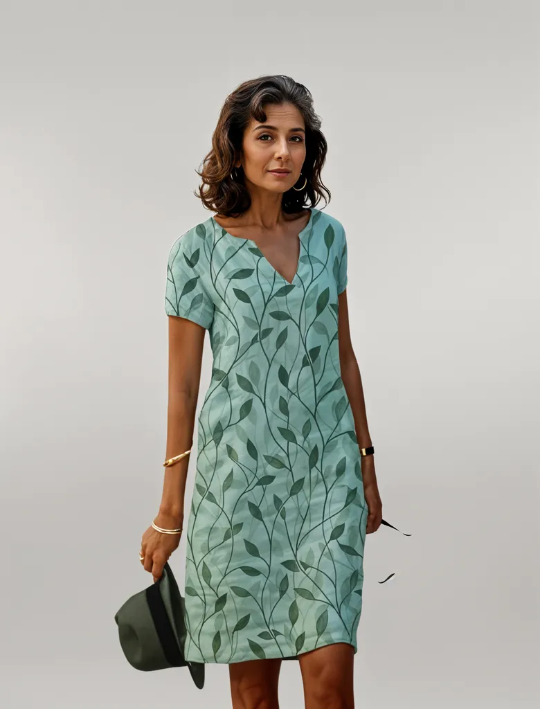 Printed Midi Dress – Women's Casual Dress | Elara
