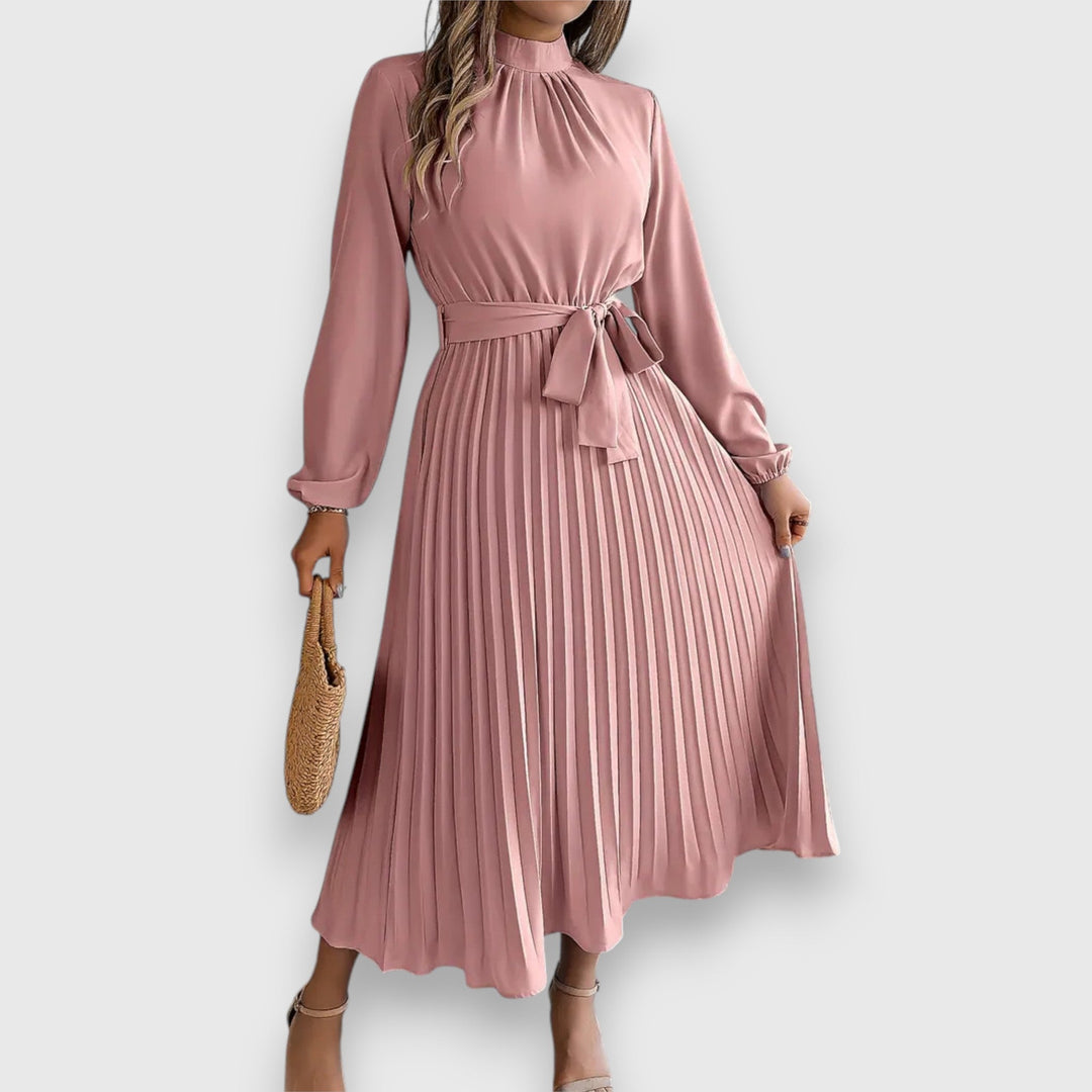 Pleated Midi Dress – Women's Elegant Dress | Valentina