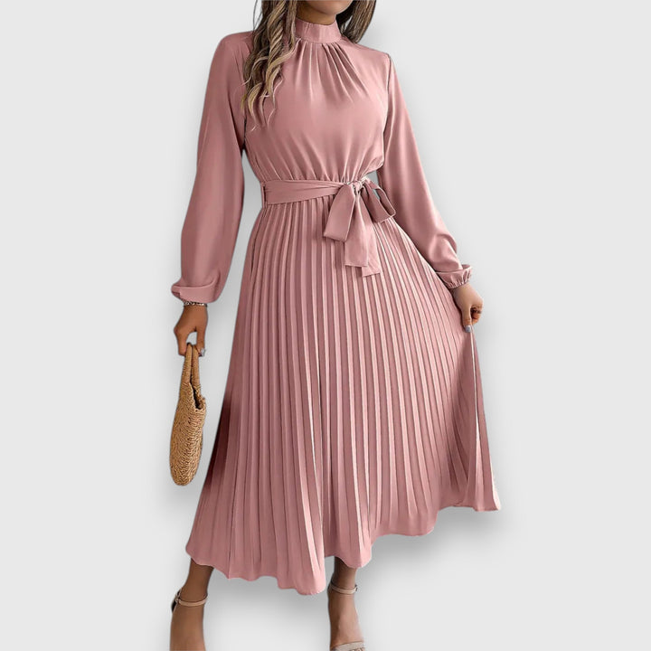 Pleated Midi Dress – Women's Elegant Dress | Valentina
