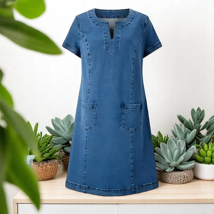 Denim A-Line Dress – Women's Casual Dress | Celeste