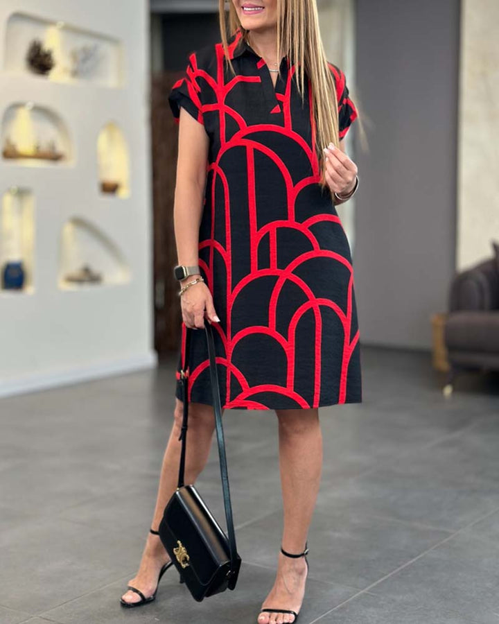 Printed Midi Dress – Women's Casual Day Dress | Elara