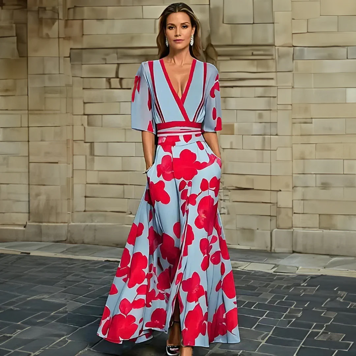 Floral Wrap Maxi Dress – Women's Casual Dress | Elvira