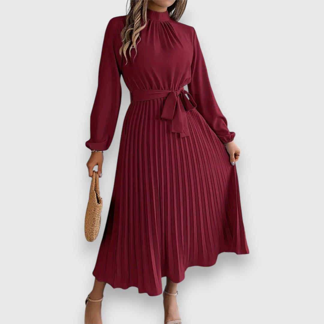 Pleated Midi Dress – Women's Elegant Dress | Valentina