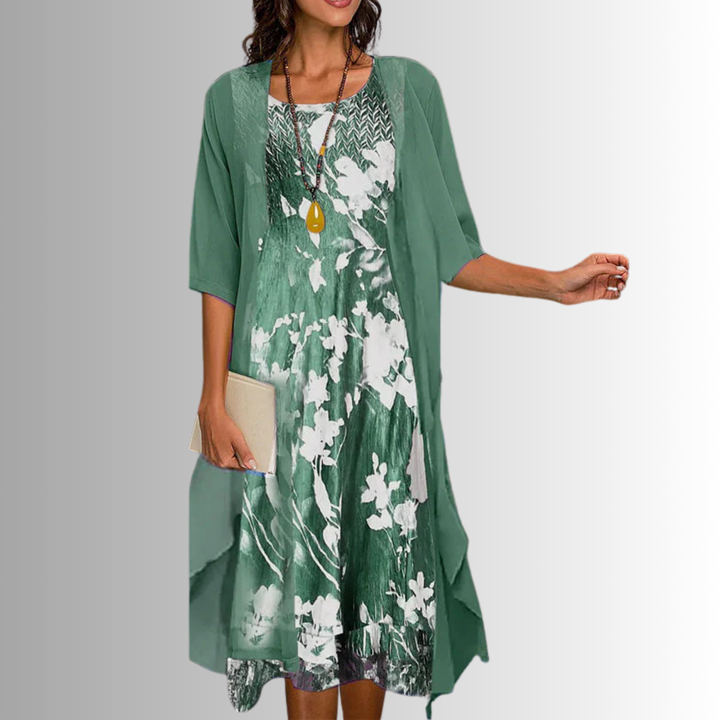 Floral Lace Trim Midi Dress – Women's Casual Summer Dress | Seraphina