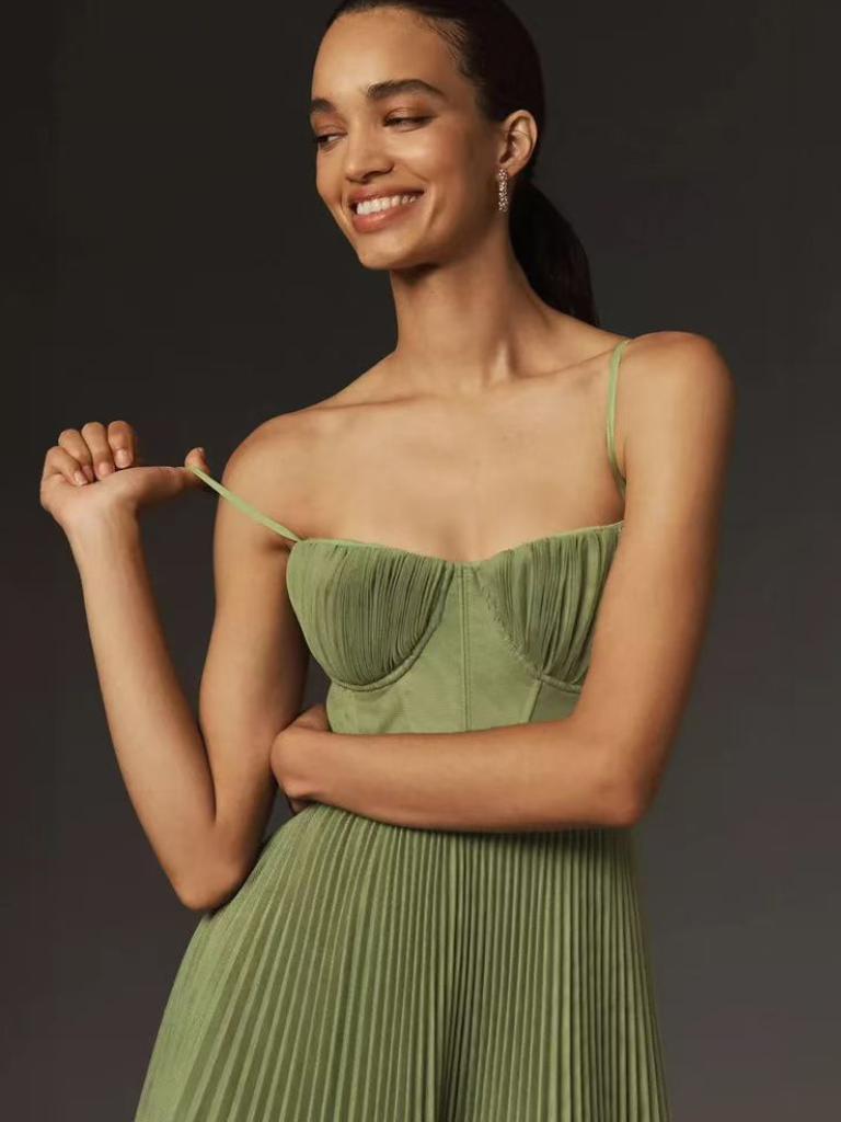Pleated Maxi Dress – Women's Elegant Dress | Elena