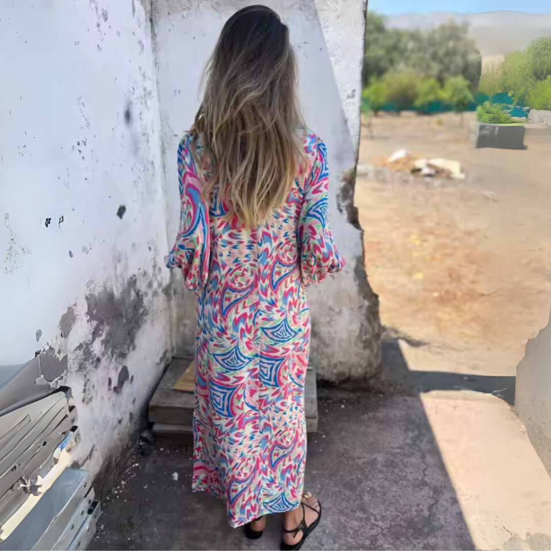 Printed Pocket Maxi Dress – Women's Casual Dress | Valentina