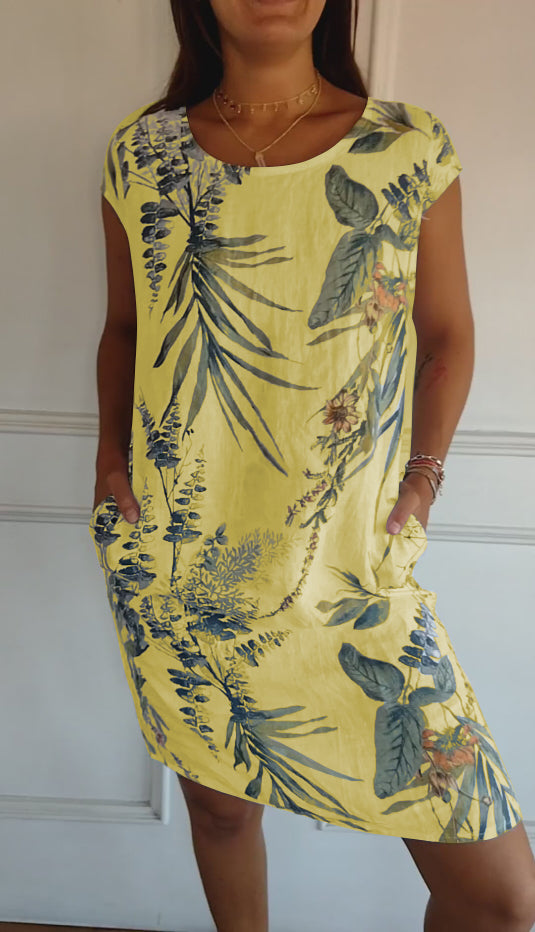 Floral Pocket Midi Dress – Women's Casual Dress | Seraphina