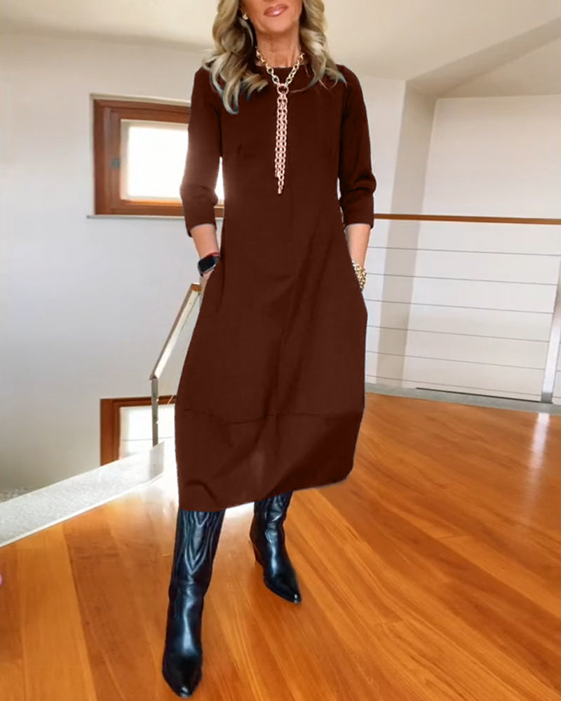 Pocket Midi Dress – Women's Elegant Dress | Callista