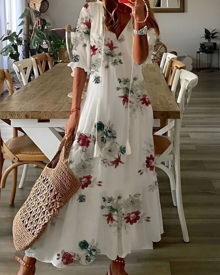 Floral V-Neck Maxi Dress – Women's Summer Dress | Isabella