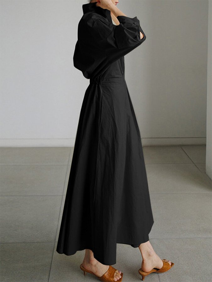 Shawl Collar Maxi Dress – Women's Elegant Dress | Seraphina