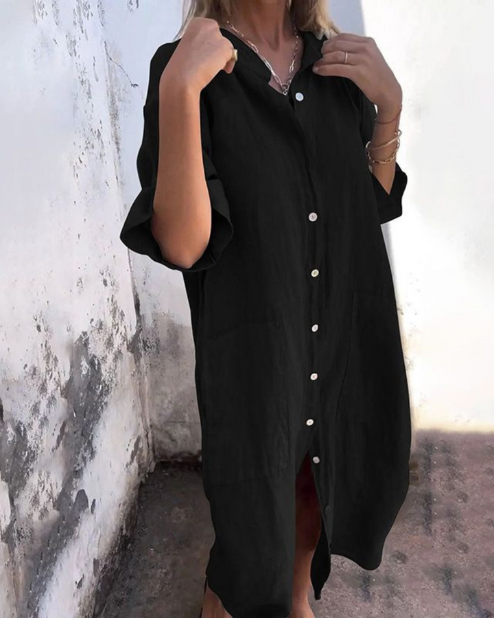 Boho Shirt Dress – Women's Casual Dress | Natalia
