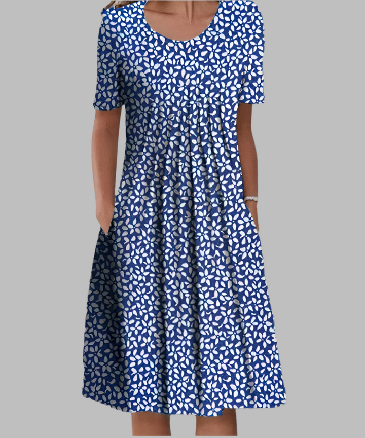 Floral A-Line Midi Dress – Women's Casual Summer Dress | Anabella